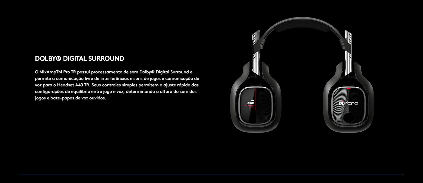 Headset Gamer ASTRO Gaming A40 TR + MixAmp Pro TR Gen 4 com Áudio Dolby - Compatível com Xbox One, PC e Mac - Preto/Vermelho